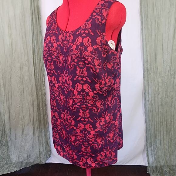 Cabi Red Purple Sleeveless Layered Summer Lightweight Blouse Size S - Picture 2 of 4